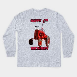 Happy 12th birthday tractor design Kids Long Sleeve T-Shirt